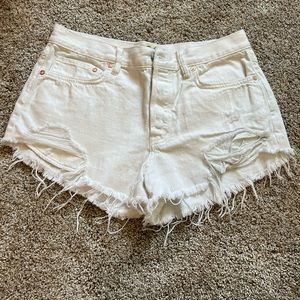 Free People Cut Off Shorts Denim Jean Distressed off white Boho 28